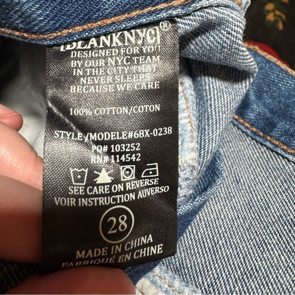 Blank NYC Womens Zip Front Blue Denim Distressed Denim Skirt Size 28 - Picture 9 of 9